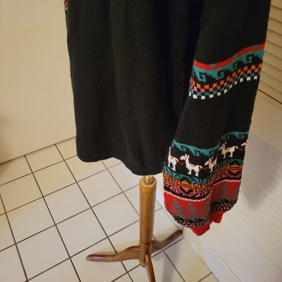 Alpaca Christmas Sweater Tassel Trim Holiday Time XL 16 18 Oversized Festive - Picture 6 of 8